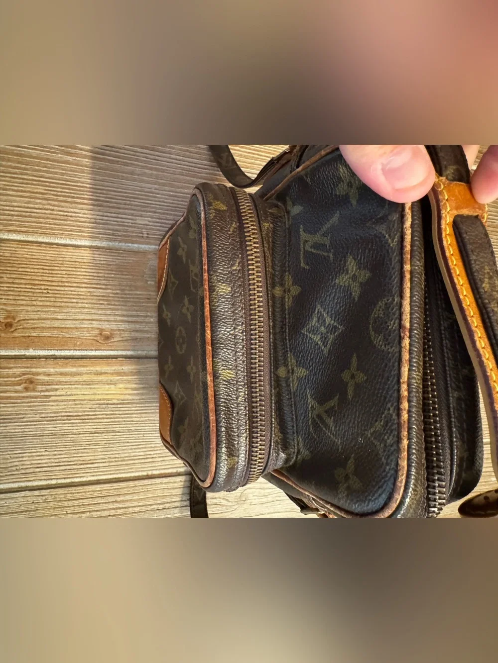 Authentic Vintage Louis Vuitton Monogram Amazone Crossbody Bag with LV bust bag